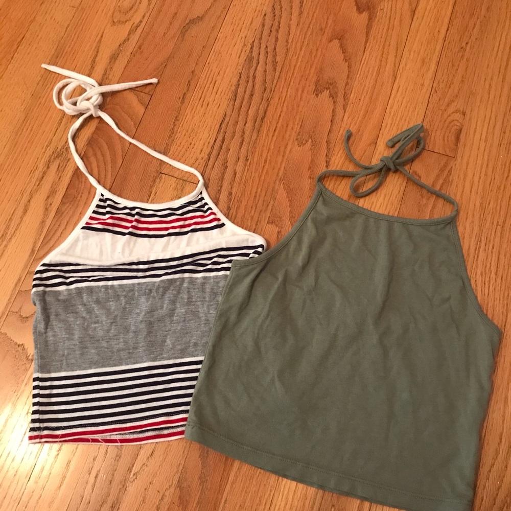 2 brandy Melville halter crop tops